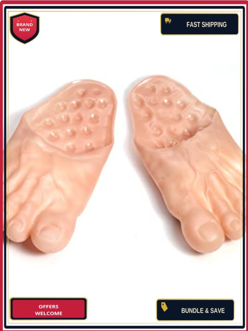 Jumbo Wearable Bare Feet Costume Accessory Unisex Slide-On